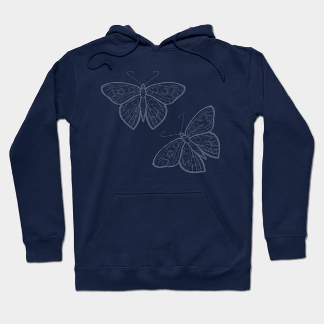 Line Drawing Butterflies Hoodie by Hip Scarves and Bangles